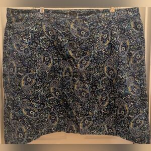 Talbot's Blue Paisley Corduroy Skirt